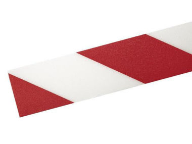 Afbeeldingen van Vloermarkering tape rood/wit 75 mm