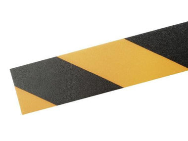 Afbeeldingen van Vloermarkering tape geel/zwart 75 mm