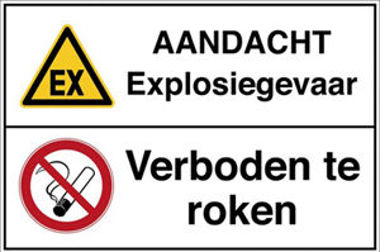 Afbeeldingen van Explosiegevaar verboden te roken PP 300x150mm 1723.W7