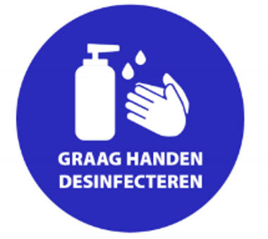 Afbeeldingen van Sticker "handen desinfecteren"