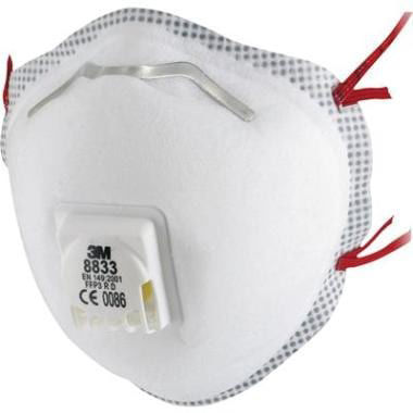 Afbeeldingen van 3M 8833 stofmasker FFP3 R D met uitademventiel