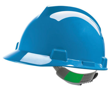 Afbeeldingen van MSA v-helm PE V-Gard Push-Key blauw