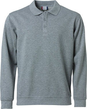 Afbeeldingen van Basic polo sweater grijsmelange 3xl