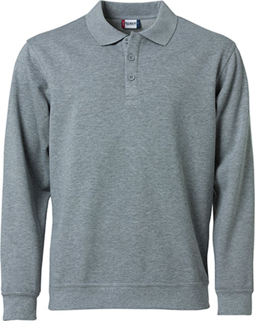 Afbeeldingen van Basic polo sweater grijsmelange 5xl