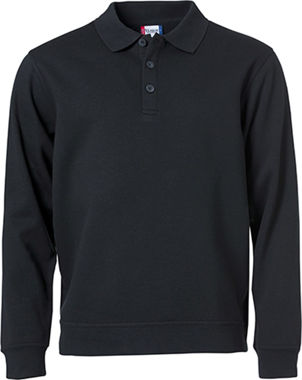 Afbeeldingen van Basic polo sweater zwart 5xl