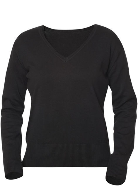 Afbeeldingen van Aston dames V-neck sweater zwart xl
